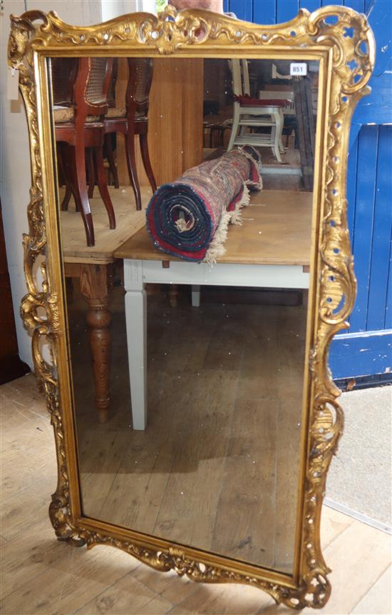 A 19th century rectangular gilt wall mirror 150 x 90cm